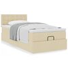 vidaXL Ottoman-Bett mit Matratze Creme 90x190 cm Stoff