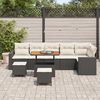 vidaXL Gartensofa-set mit Kissen 11 pcs Schwarz und Creme Poly-Rattan