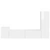 vidaXL TV-Schrankset Wandmontiert 4 pcs Hochglanz Wei&szlig; Holzwerkstoff