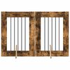 vidaXL Hundetor mit St&auml;ndern 2 pcs Ger&auml;ucherte Eiche 60 x 80 cm
