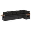 vidaXL Patio Sofa Set 6-Sitzer Black