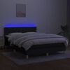 vidaXL Boxspringbett mit Matratze & LED Schwarz 140x190 cm Stoff
