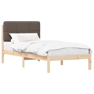 vidaXL Bettgestell mit gepolstertem Kopfteil Taupe 90 x 190 cm