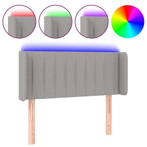 vidaXL LED Kopfteil Hellgrau 83x16x78/88 cm Stoff