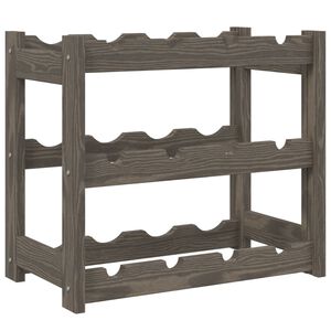 vidaXL Weinregal f&uuml;r 12 Flaschen Grau Massivholz Kiefer