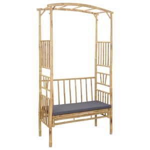 vidaXL Gartenbogen mit Sitzbank Dunkelgrau 115 x 50 x 205 cm Bambus
