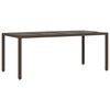 vidaXL 9-tlg. Garten-Essgruppe mit Kissen Braun Poly Rattan Glas