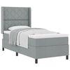vidaXL Boxspringbett mit Matratze Hellgrau 90 x 200 cm Stoff