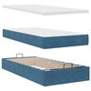 vidaXL Ottoman-Bett mit Matratzen & LED Dunkelblau 200x200 cm Samt