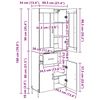 vidaXL Highboard Artisan-Eiche 69,5 x 34 x 180 cm Holzwerkstoff