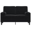 vidaXL 2-Sitzer-Sofa mit Zierkissen Schwarz 120 cm Samt