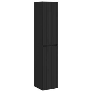 vidaXL Wandmontierter Badezimmerschrank Schwarz 33 x 34,5 x 160 cm