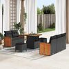 vidaXL Gartensofa-set mit Kissen 10 pcs Schwarz Poly-Rattan