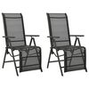 vidaXL Garten-Liegest&uuml;hle 2 Stk. Textilene und Aluminium Schwarz