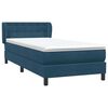 vidaXL Boxspringbett mit Matratze Dunkelblau 80x220 cm Samt