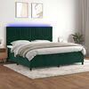 vidaXL Boxspringbett mit Matratze & LED Dunkelgr&uuml;n 200x200 cm Samt