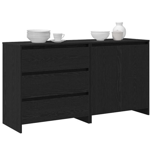 vidaXL Sideboard 2 pcs Schwarz 70 x 41 x 75 cm Holzwerkstoff