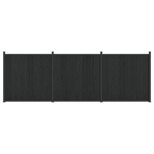 vidaXL Zaunelement 3 pcs WPC und Aluminium Schwarz