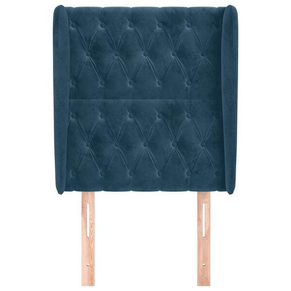 vidaXL Kopfteil mit Ohren Dunkelblau 83x23x118/128 cm Samt