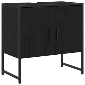 vidaXL Waschbeckenschrank Schwarz Eichen-Optik 60 x 30 x 60 cm