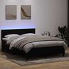 vidaXL Boxspringbett mit Matratze & LED Schwarz 160x220 cm Samt