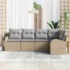 vidaXL Sofa Set mit Kissen 5 pcs Beige und Hellgrau Poly-Rattan