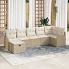 vidaXL Sofa Set mit Kissen mit Speicher Beige und Creme Poly-Rattan