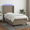 vidaXL Boxspringbett mit Matratze & LED Taupe 80x200 cm Stoff