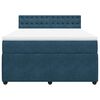 vidaXL Boxspringbett mit Matratze Blau 160x200 cm Samt