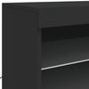 vidaXL Sideboard mit LED-Leuchten Schwarz 181,5x37x67 cm