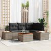 vidaXL Gartensofa-set mit Kissen 5 pcs Grau Poly-Rattan