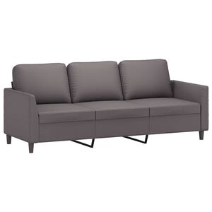 vidaXL 3-Sitzer-Sofa Grau 180 cm Kunstleder