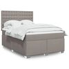 vidaXL Boxspringbett mit Matratze Taupe 160x200 cm Stoff