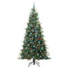 vidaXL K&uuml;nstlicher klappbarer Weihnachtsbaum Gr&uuml;n 210 cm PE und PVC