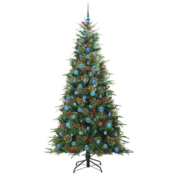 vidaXL K&uuml;nstlicher klappbarer Weihnachtsbaum Gr&uuml;n 210 cm PE und PVC