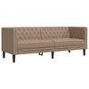 vidaXL 2-tlg. Chesterfield-Sofa-Set Cappuccino Kunstleder