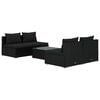 vidaXL 5-tlg. Garten-Lounge-Set mit Kissen Poly Rattan Schwarz