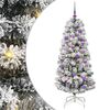 vidaXL K&uuml;nstlicher klappbarer Weihnachtsbaum Gr&uuml;n und Wei&szlig; 150 cm