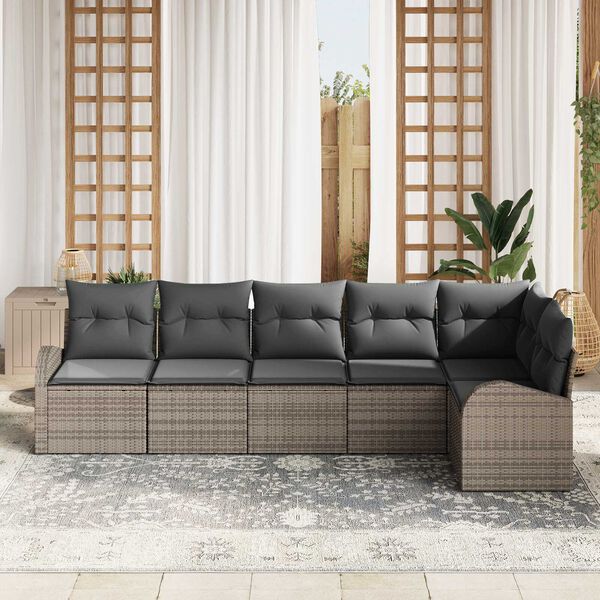 vidaXL Gartensofa-set Grau Poly-Rattan
