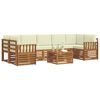 vidaXL Sofagarnituren 8 pcs Natur und Creme Massivholz Akazie