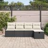 vidaXL Gartensofa-set mit Kissen 5 pcs Schwarz und Creme Poly-Rattan