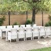 vidaXL Garten Essgruppe 13 pcs Wei&szlig; Polt Rattan