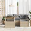 vidaXL Garten-Sofa-Set mit Speicher 5 pcs Beige Poly Rattan