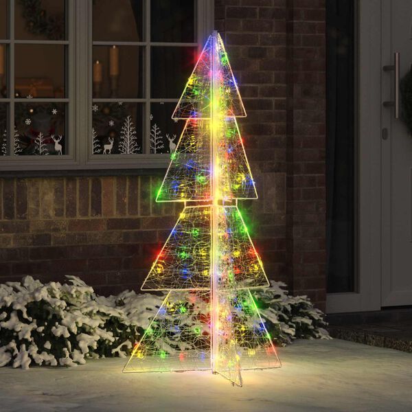 vidaXL Weihnachtsbaum mit 160 LEDs Mehrfarbig 150 cm Acryl