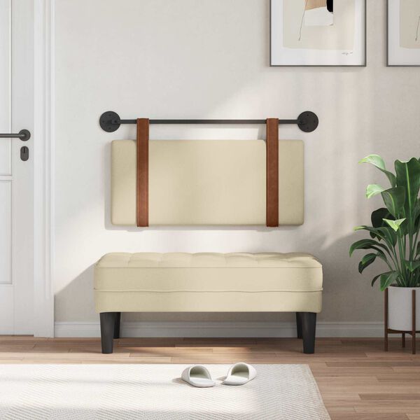 vidaXL H&auml;ngevorderseite Wandmontiert Creme 100 x 55 x 5 cm Antikes PU