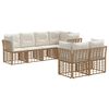 vidaXL Outdoor-Sofagarnitur mit Kissen 7 pcs Natur Polyester