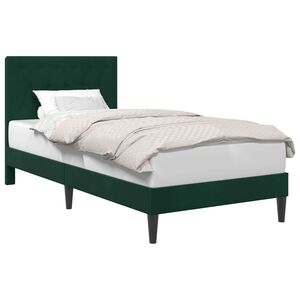 vidaXL Bettrahmen mit Kopfteil Dunkelgr&uuml;n 80 x 200 cm Samt