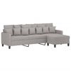 vidaXL 3-Sitzer-Sofa mit Hocker Hellgrau 210 cm Stoff