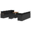 vidaXL Gartensofa-set 12 Stk. 10-Sitzanzahl Schwarz Poly-Rattan