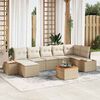 vidaXL Garten-Sofa-Set mit Kissen 8 pcs Beige Poly-Rattan